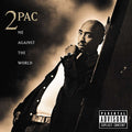 Album cover of 'Me Against the World' by 2Pac with a black and white portrait of the artist.