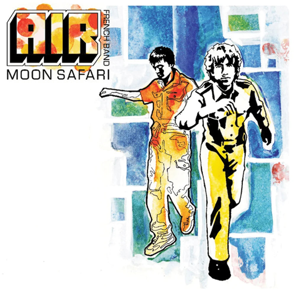 Vinyl LP edition of Moon Safari by Air featuring the original iconic illustrated album cover artwork.