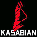 Red silhouette of a person with a headscarf on a black background with 'Kasabian' text.