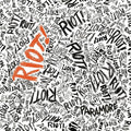 Vinyl LP edition of Riot! by Paramore featuring the iconic white and red typography album cover art.