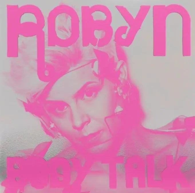 Album cover with 'Robyn' and 'Foxy Talk' text in pink on a light background