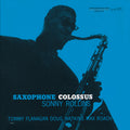 Album cover of 'Saxophone Colossus' by Sonny Rollins with a silhouette of a saxophonist on a blue background.